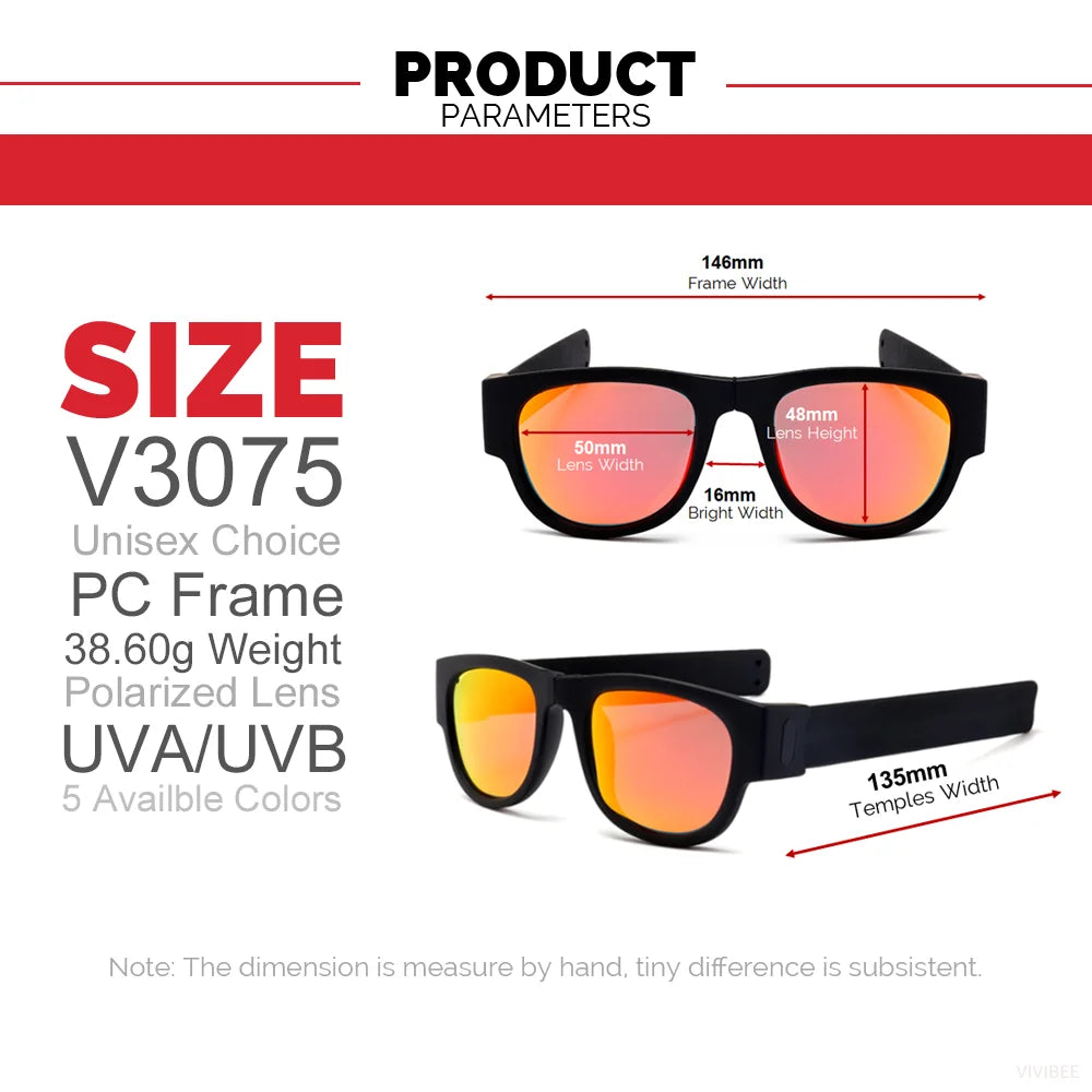 Men's Polarized Folding Sunglasses with Novelty Mirror